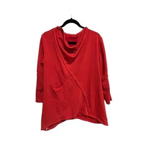 MORDENMISS Womens Tunic Dress Orange Asymmetrical Lagenlook Sz M